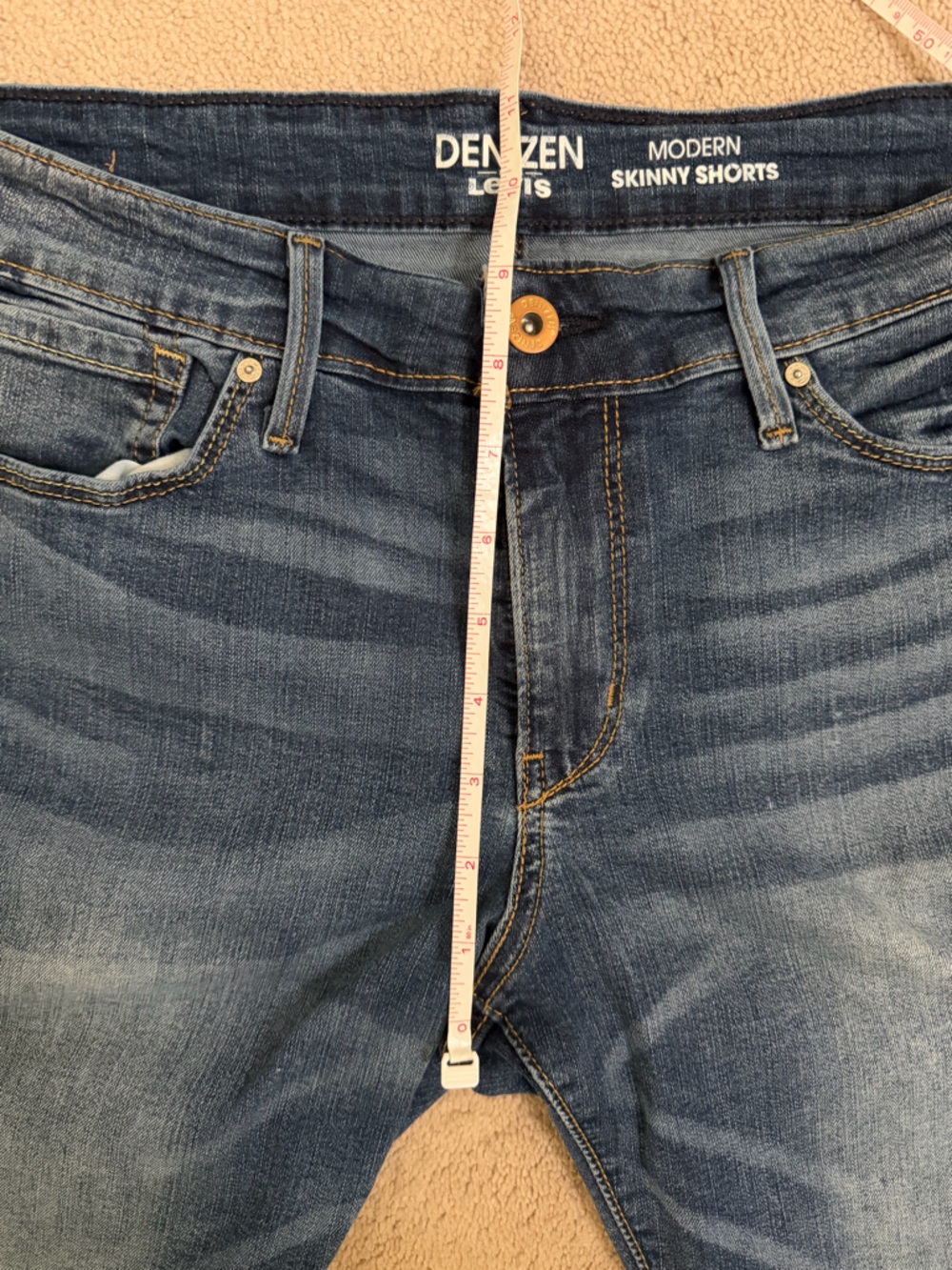 Levi's Denizen Modern Skinny Denim Shorts - Blue women’s size 31/12 - Picture 7 of 8